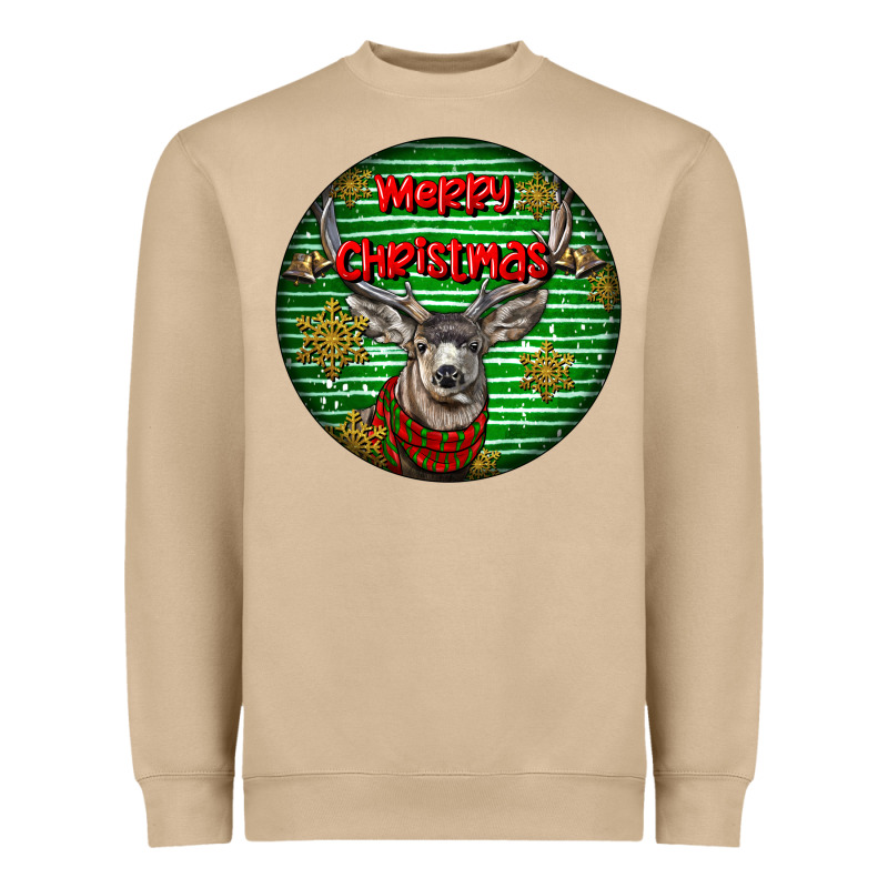 Mule Buck Deer Head Christmas Heavyweight Sweatshirt by LillyAllenDesigns | Teevron