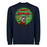 Navy mule buck deer head christmas Heavyweight Sweatshirt - LillyAllenDesigns