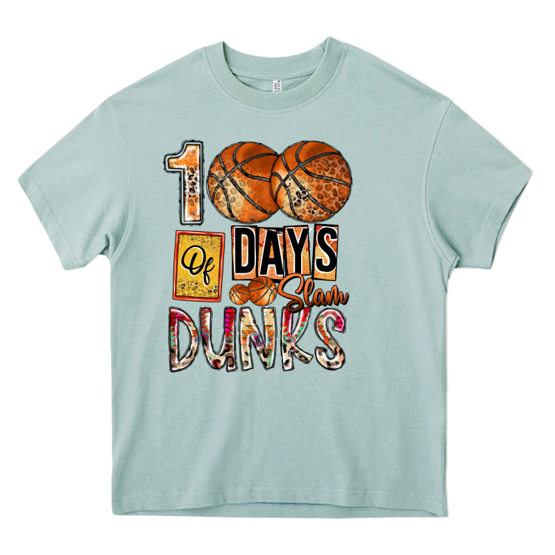 100 Of Days Slam Dunks Heavy Core Tee by SublimationCraftShop | Teevron