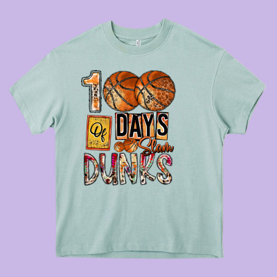 100 Of Days Slam Dunks Heavy Core Tee Designed By Sublimationcraftshop