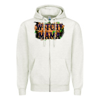 Oatmeal Heather witchy mama Zipper Hoodie - RacoonDesign