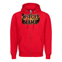 Red witchy mama Zipper Hoodie - RacoonDesign