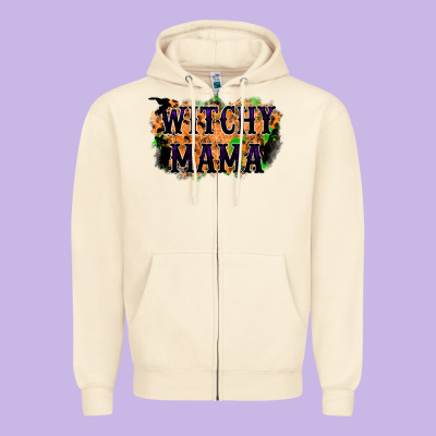 Witchy Mama Zipper Hoodie Designed By Racoondesign