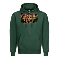 Sports Green witchy mama Zipper Hoodie - RacoonDesign