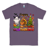 Lavender Happy Hallothanksmas with ghost turkey and tree Classic Tee - texasbilliewilder