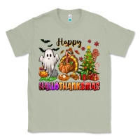 Matcha Happy Hallothanksmas with ghost turkey and tree Classic Tee - texasbilliewilder