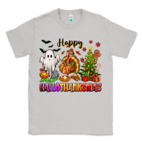 Moon Dust Happy Hallothanksmas with ghost turkey and tree Classic Tee - texasbilliewilder
