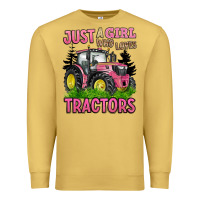 Antique Gold just a girl who loves tractors Premium Sweatshirt - BarkalooDesign