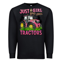 Black just a girl who loves tractors Premium Sweatshirt - BarkalooDesign