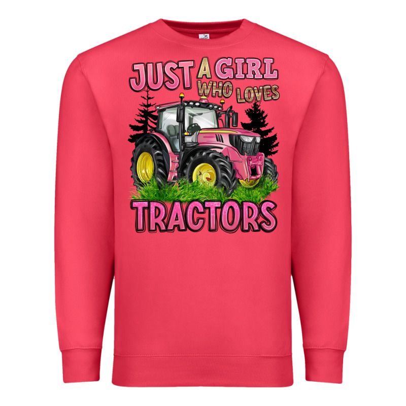 Just A Girl Who Loves Tractors Premium Sweatshirt by BarkalooDesign | Teevron