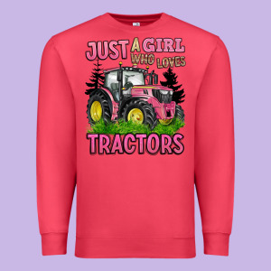 Just A Girl Who Loves Tractors Premium Sweatshirt Designed By Barkaloodesign