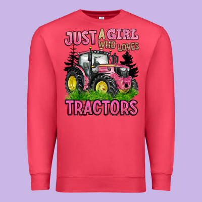 Just A Girl Who Loves Tractors Premium Sweatshirt Designed By Barkaloodesign