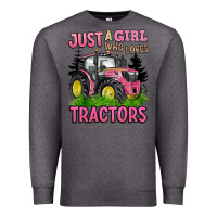 Charcoal Heather just a girl who loves tractors Premium Sweatshirt - BarkalooDesign