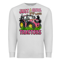 Dove Grey just a girl who loves tractors Premium Sweatshirt - BarkalooDesign