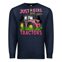 Navy just a girl who loves tractors Premium Sweatshirt - BarkalooDesign