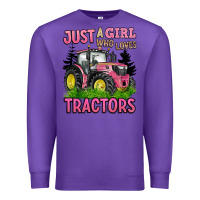 Purple just a girl who loves tractors Premium Sweatshirt - BarkalooDesign