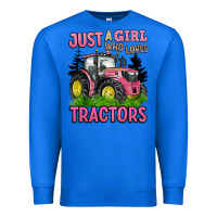 True Royal just a girl who loves tractors Premium Sweatshirt - BarkalooDesign