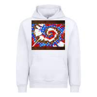 White usa tie dye Urban Hoodie - AdoDesignShop