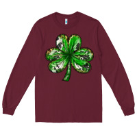 Burgundy Shamrock with leopard and cowhide St. Patricks day Long Sleeve Tee - HowdyJamesFarm