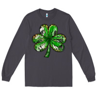 Smoke Shamrock with leopard and cowhide St. Patricks day Long Sleeve Tee - HowdyJamesFarm