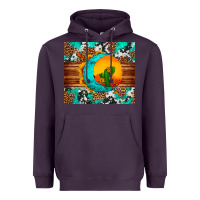 Plum sunflower desert cactus turquoise crescent Heavyweight Hoodie - Artiststas