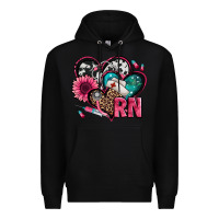 Black rn registered nurse hearts Premium Hoodie - Jasminsmagicworld