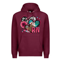 Burgundy rn registered nurse hearts Premium Hoodie - Jasminsmagicworld