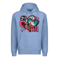 Colony Blue rn registered nurse hearts Premium Hoodie - Jasminsmagicworld