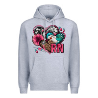 Heather Grey rn registered nurse hearts Premium Hoodie - Jasminsmagicworld