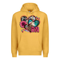 Mustard rn registered nurse hearts Premium Hoodie - Jasminsmagicworld