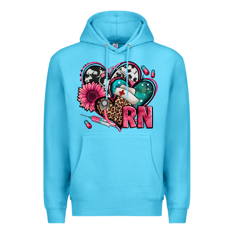 Rn Registered Nurse Hearts Premium Hoodie by Jasminsmagicworld | Teevron