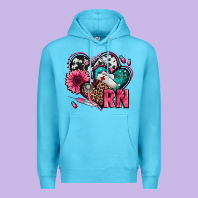 Rn Registered Nurse Hearts Premium Hoodie Designed By Jasminsmagicworld