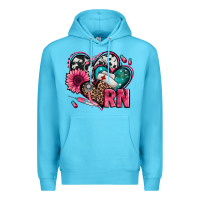 Ocean Blue rn registered nurse hearts Premium Hoodie - Jasminsmagicworld