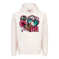 Pale Pink rn registered nurse hearts Premium Hoodie - Jasminsmagicworld