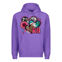 Purple rn registered nurse hearts Premium Hoodie - Jasminsmagicworld