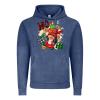 Vintage Denim ho ho ho girl gnome Vintage Hoodie - CowGirlArtShop