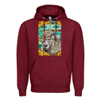 Burgundy Western Lincoln Sheep Zipper Hoodie - LillyAllenDesigns
