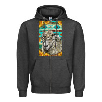 Charcoal Heather Western Lincoln Sheep Zipper Hoodie - LillyAllenDesigns