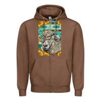 Chestnut Western Lincoln Sheep Zipper Hoodie - LillyAllenDesigns