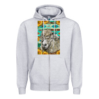 Heather Grey Western Lincoln Sheep Zipper Hoodie - LillyAllenDesigns