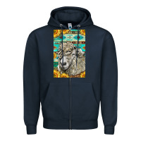 Navy Western Lincoln Sheep Zipper Hoodie - LillyAllenDesigns