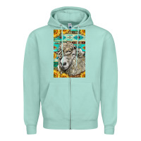 Seafoam Western Lincoln Sheep Zipper Hoodie - LillyAllenDesigns