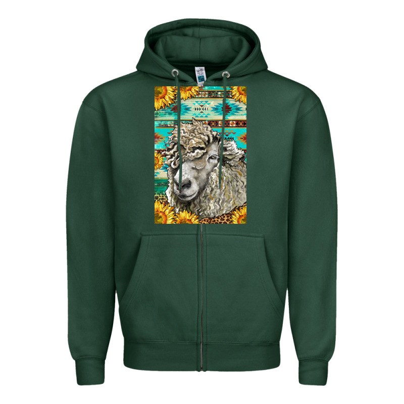Western Lincoln Sheep Zipper Hoodie by LillyAllenDesigns | Teevron