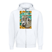 White Western Lincoln Sheep Zipper Hoodie - LillyAllenDesigns
