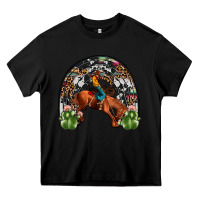 Black rodeo cowboy rainbow Heavy Core Tee - JahusDesignShop