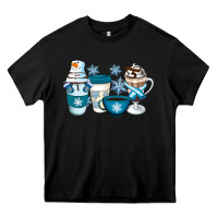 Black Winter Coffee Cups Heavy Core Tee - Artiststas