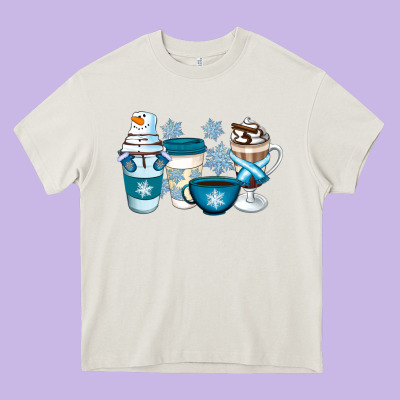 Winter Coffee Cups Heavy Core Tee Designed By Artiststas