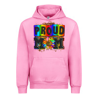 Fuchsia Pink proud mom with sunflower Urban Hoodie - AdoDesignShop