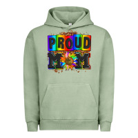 Pigment Oil Green proud mom with sunflower Urban Hoodie - AdoDesignShop