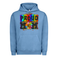 Pigment Pebble Blue proud mom with sunflower Urban Hoodie - AdoDesignShop